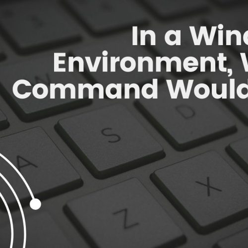 In a Windows Environment, What Command Would You Use?.